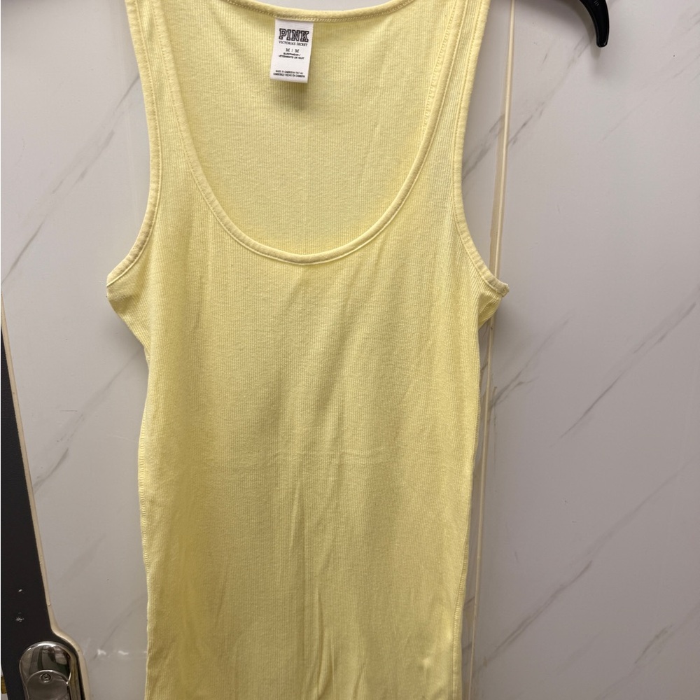 PINK Victoria's Secret Light Yellow Tank Top
